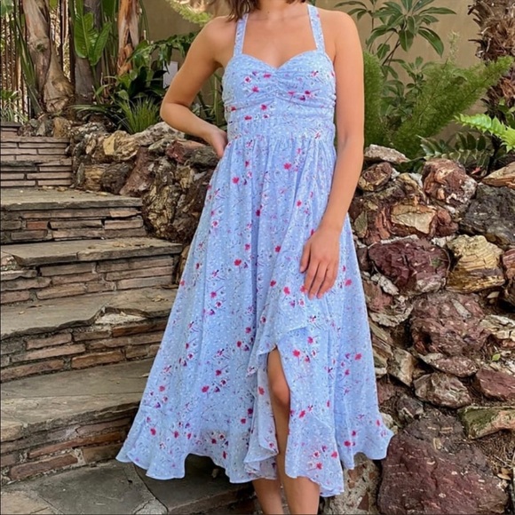 Lulus Blue Floral Dress - Picture 2 of 5